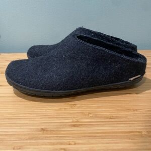 Glerups Wool Slip On With Rubber Sole Charcoal Black